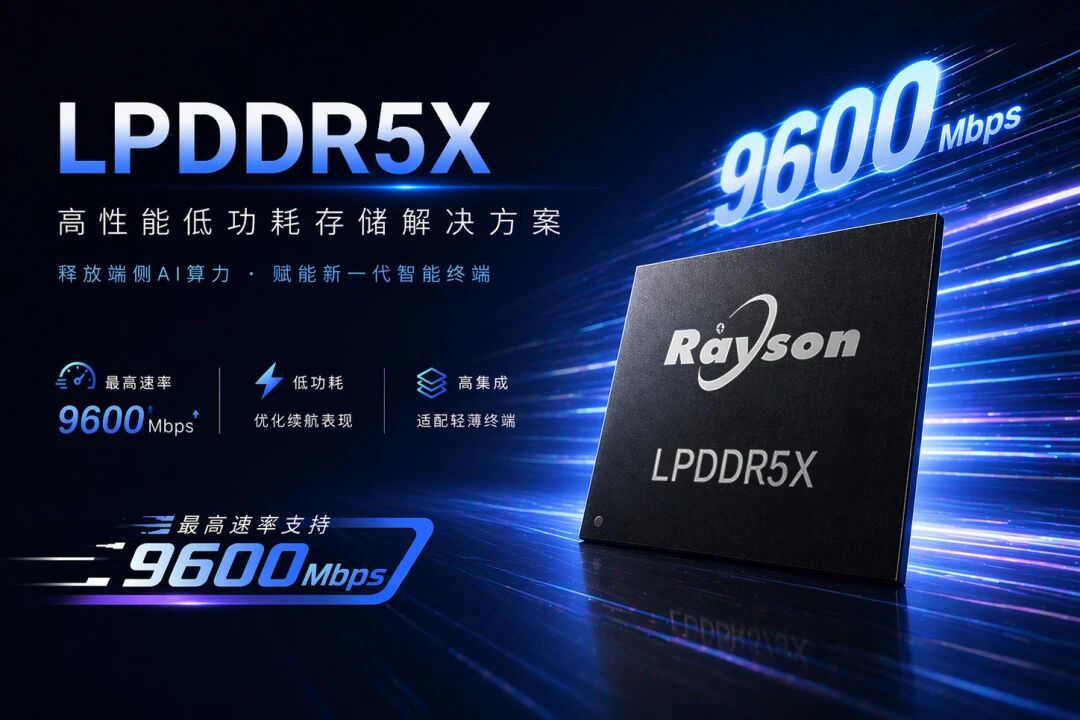 迈向9600Mbps，晶存科技LPDDR5X为端侧与边缘侧AI打开更高性能空间