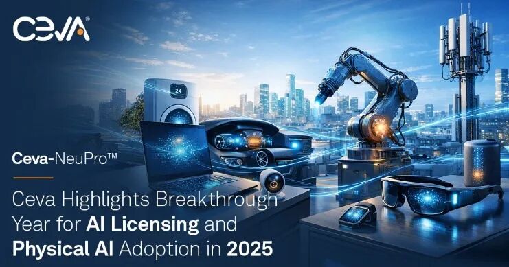 Ceva人工智能授权和物理人工智能应用于2025年取得突破性进展