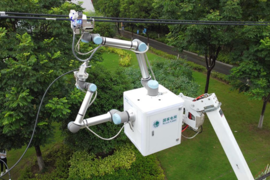 Robot developed by State Grid in Wuhan takes over for humans for live work on power line