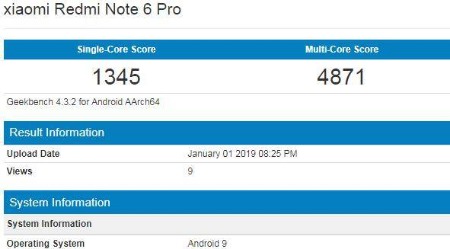 红米Note6 Pro内测Android9.0，跑分页面曝光