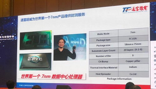 为世界首个7nm产品提供封测服务,通富微电两家子公司具备封测CPU、GPU能力